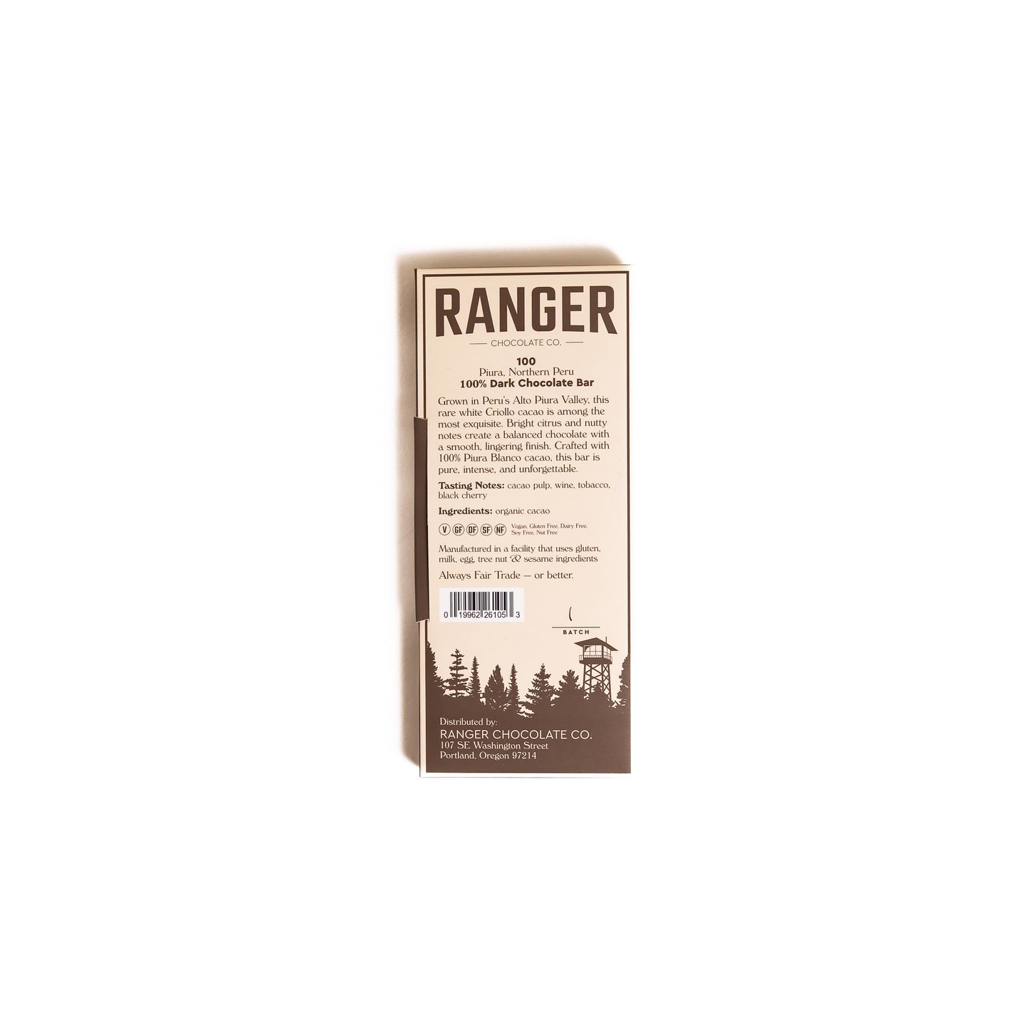 100, Piura, 100% Dark Chocolate Bar