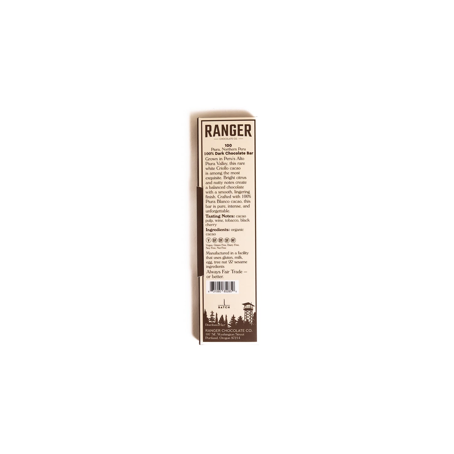 100, Piura, 100% Dark Chocolate Bar